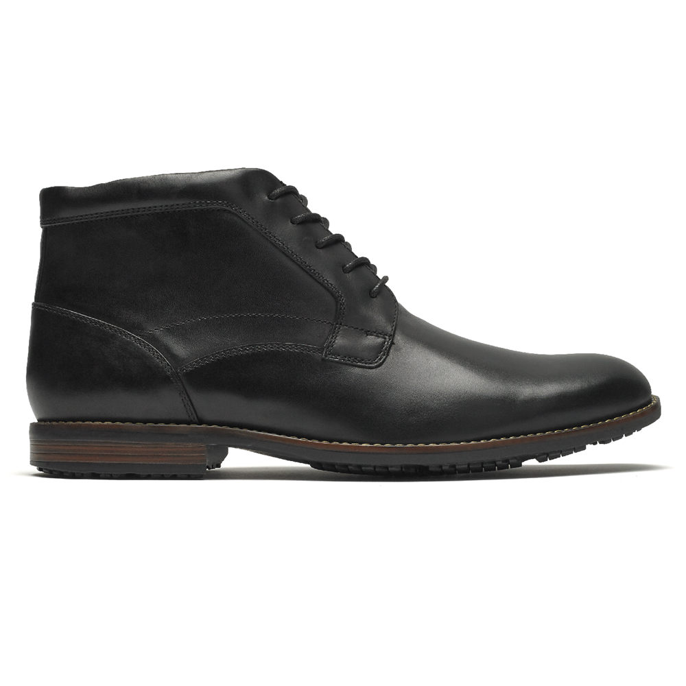 Botas Rockport Hombre Mexico - Dustyn Chukka Negros - BDHVY7563